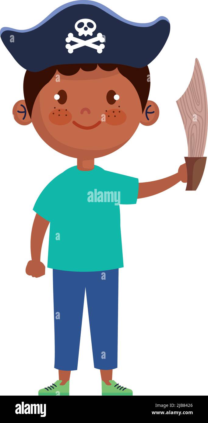 little boy playing pirate Stock Vector Image & Art - Alamy