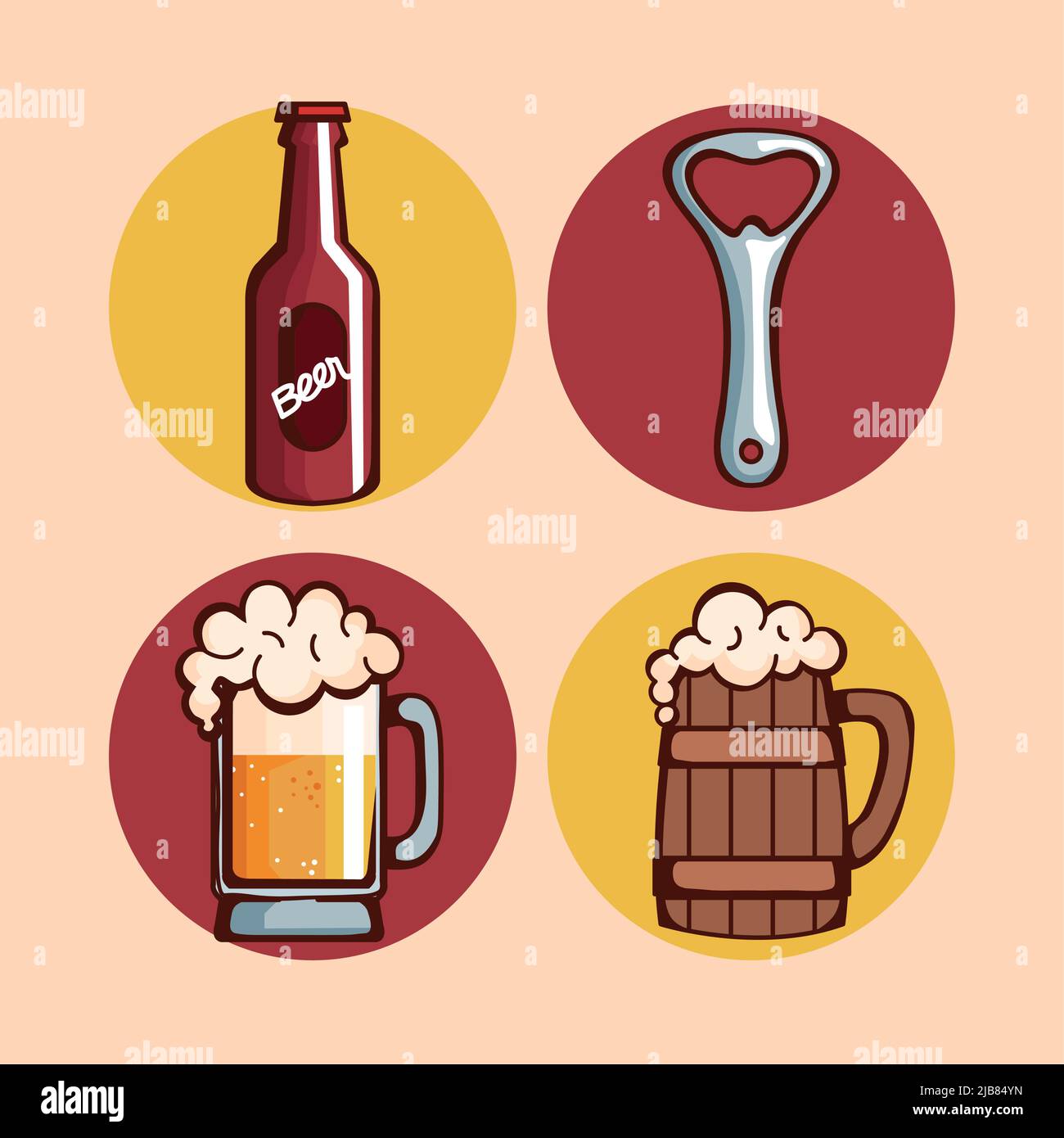 four beers products icons Stock Vector Image & Art - Alamy