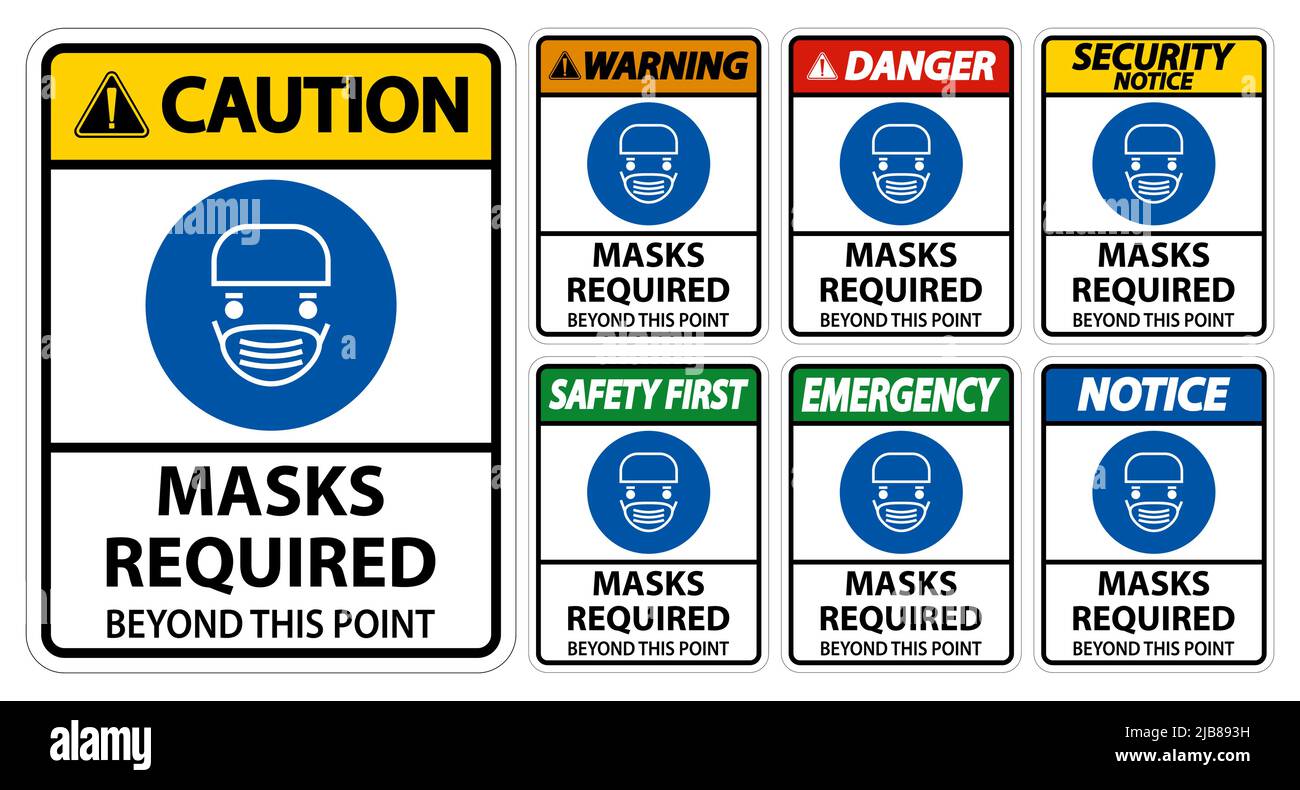 Symbol Masks Required Beyond This Point Sign Stock Vector Image & Art ...