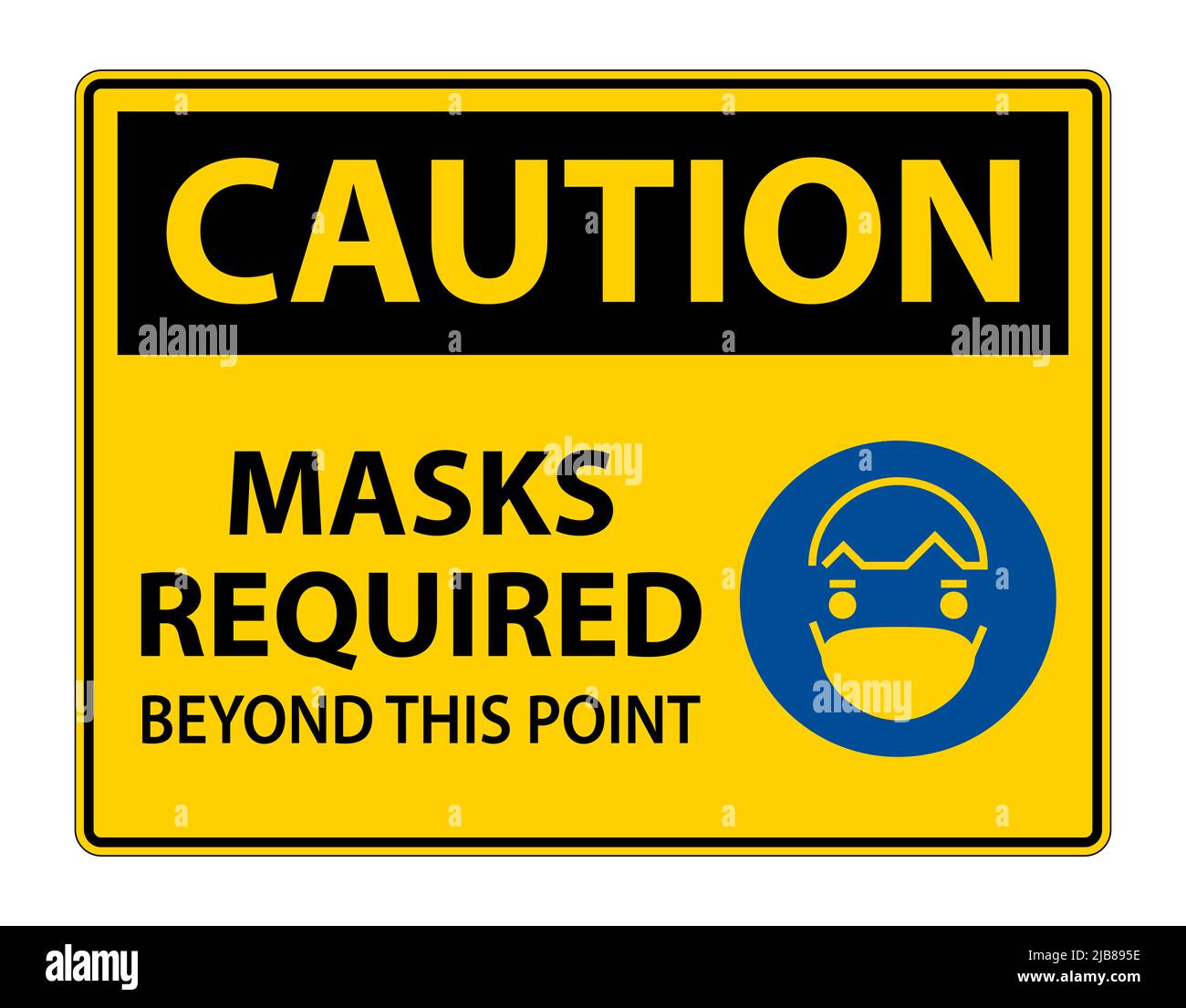 Caution Symbol Masks Required Beyond This Point Sign Stock Vector Image ...