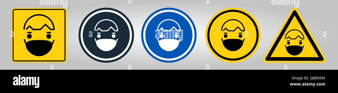 Simple set wear protective face mask icons for your design Stock Vector ...