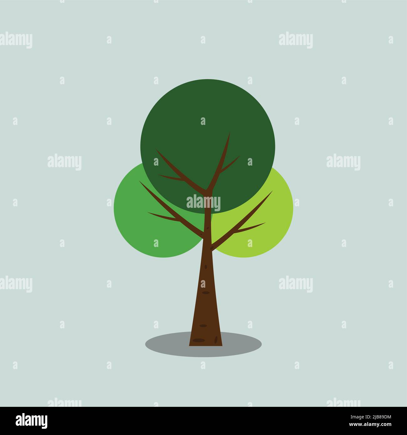 Symbols, tree icon green with beautiful leaves,Vector illustration ...