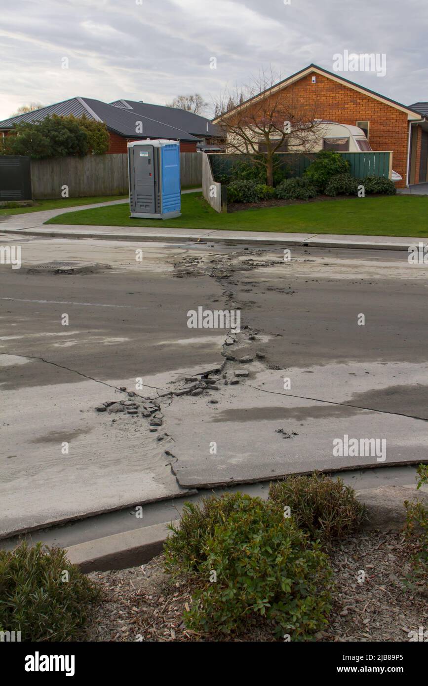 Earthquake Damage around the village of Kaiapoi, New Zealand, after the
