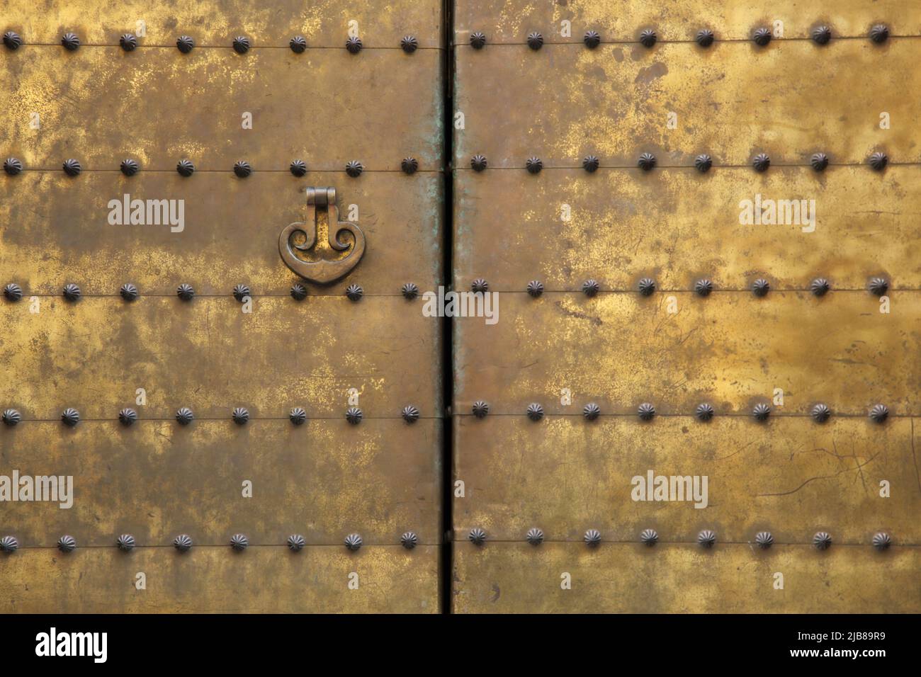 metallic doors from a building in Cordoba - Spain Stock Photo