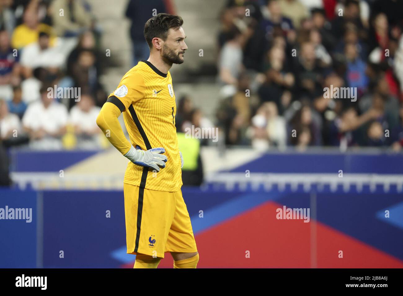 Paris, France. 03rd June, 2022. Goalkeeper of France Hugo Lloris during the  UEFA Nations League League A - Group 1 football match between France and  Denmark on June 3, 2022 at Stade