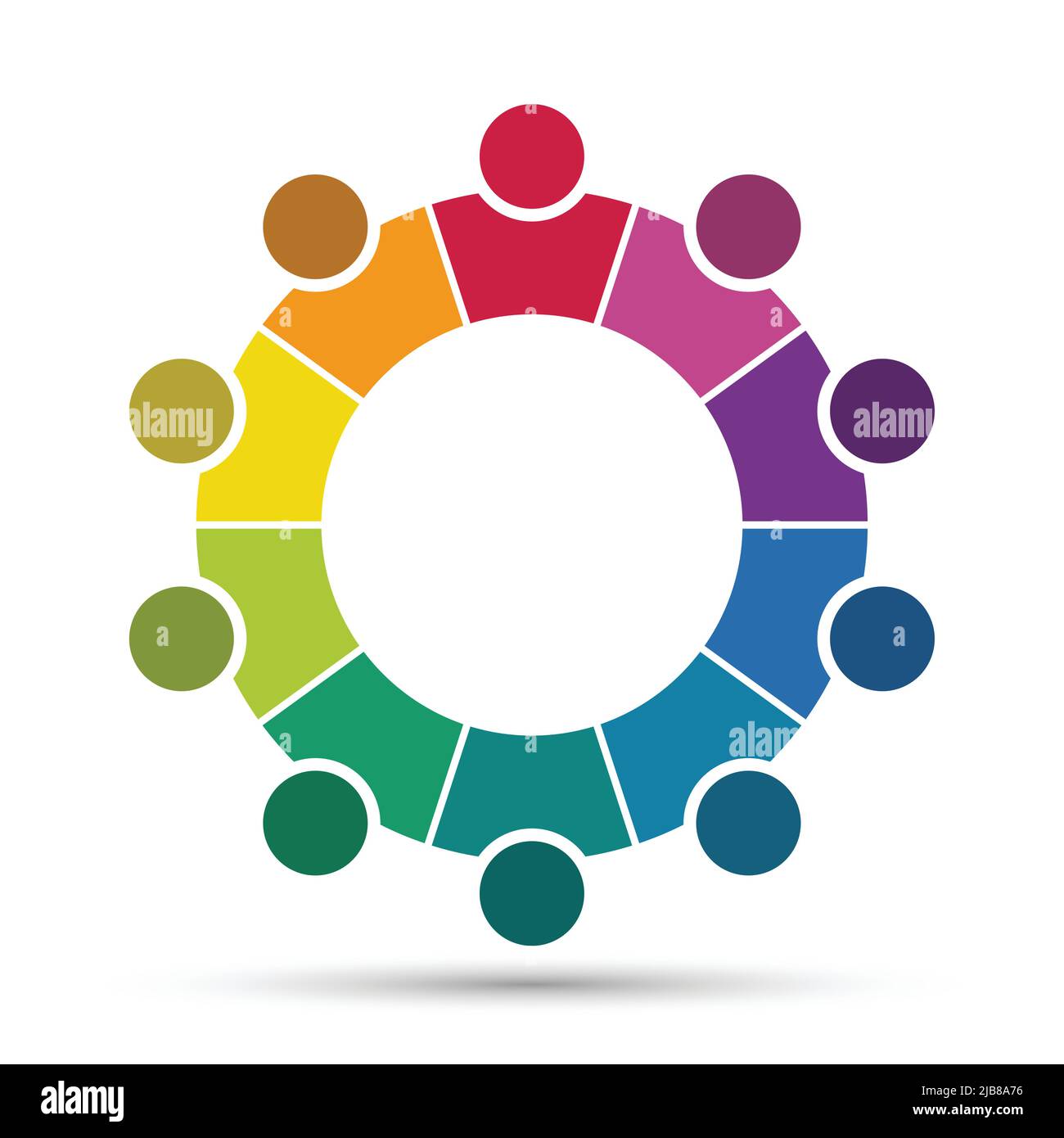 Circle group. Иконка unites. Тренинг с психологом. Стилизованный круг людей. 10 человечков в кругу.