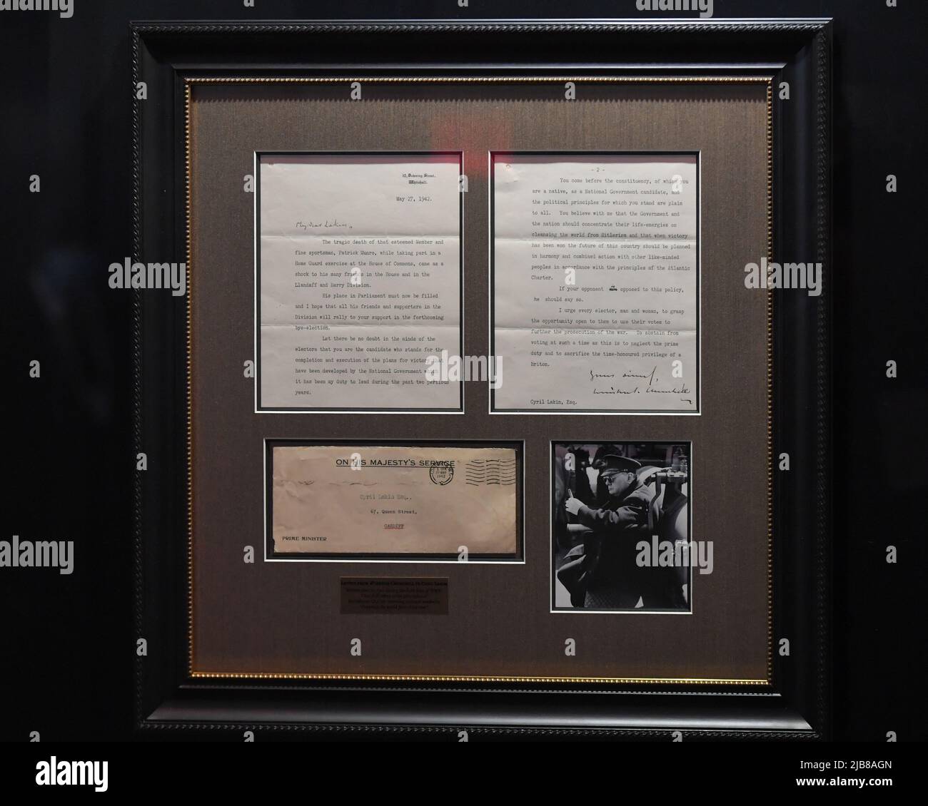 Winston Churchill letters on display as part of the The Jim Irsay