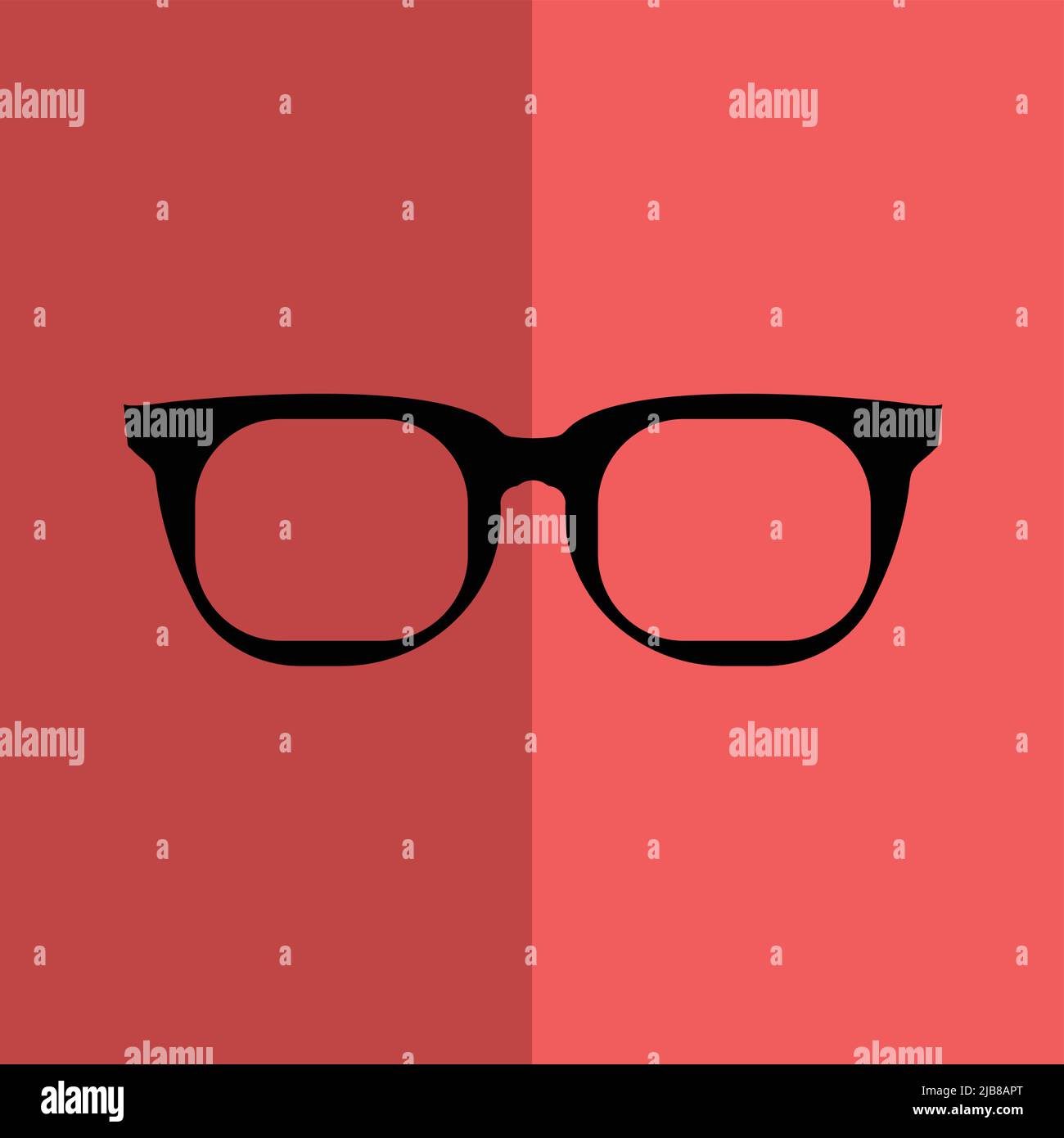 Sunglasses black Icon on red background,Vector illustration Stock Vector