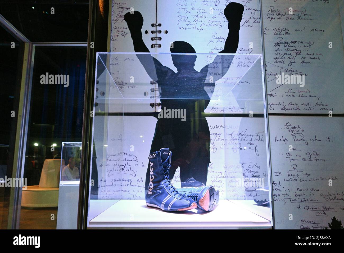 Sylvester Stallone's Rocky Balboa Boxing Shoes on display as part of the  The Jim Irsay Collection at Manhattan Center's Hammerstein Ballroom on June  3 Stock Photo - Alamy