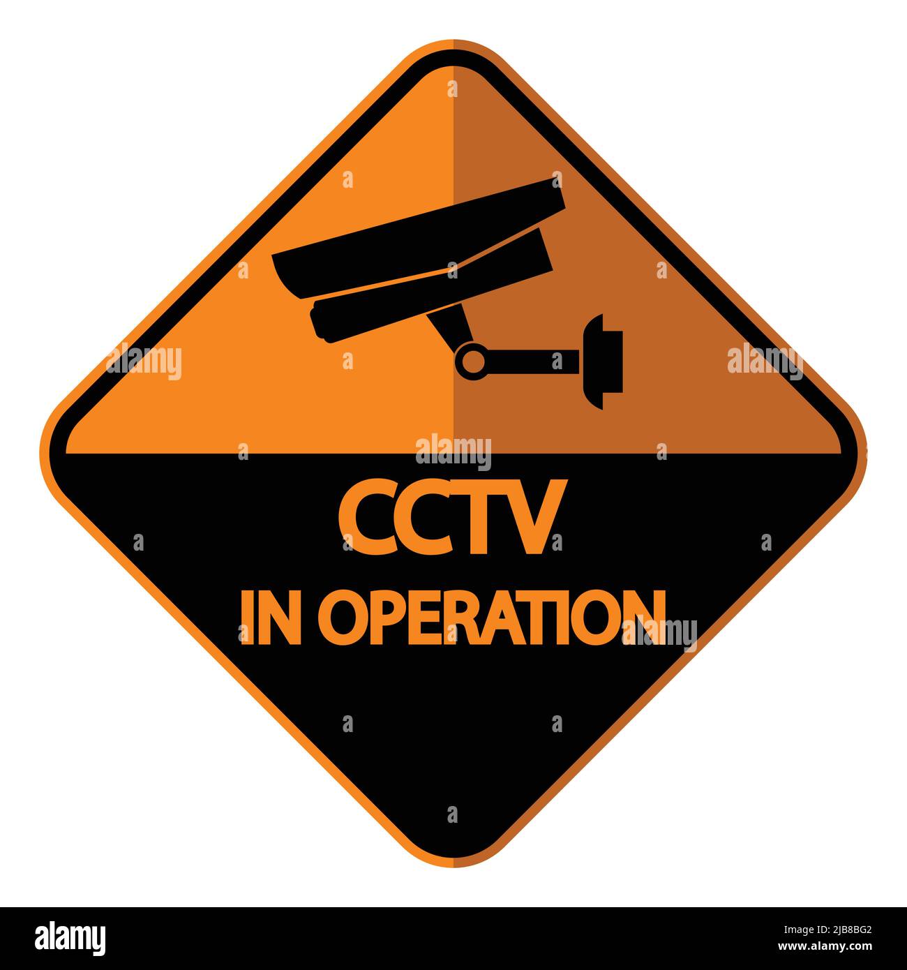 CCTV Camera label.Black Video surveillance sign on white background ...