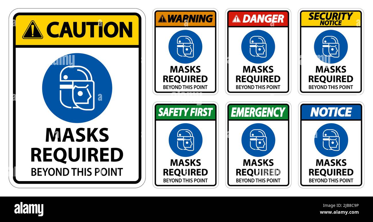 Symbol Masks Required Beyond This Point Sign Stock Vector Image & Art ...