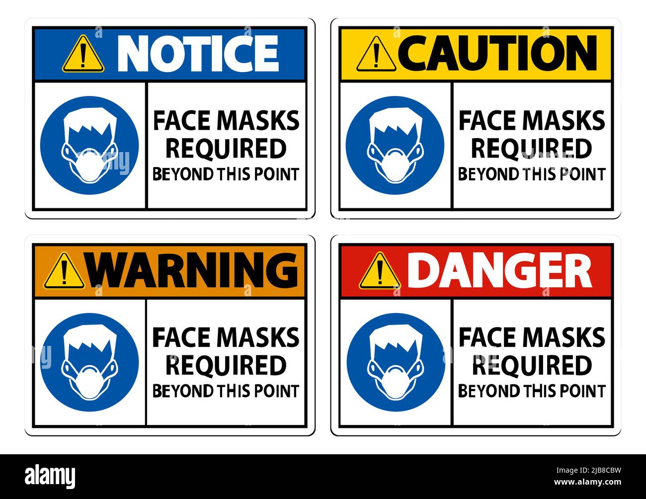 Face Masks Required Beyond This Point Sign Isolate On White Background ...