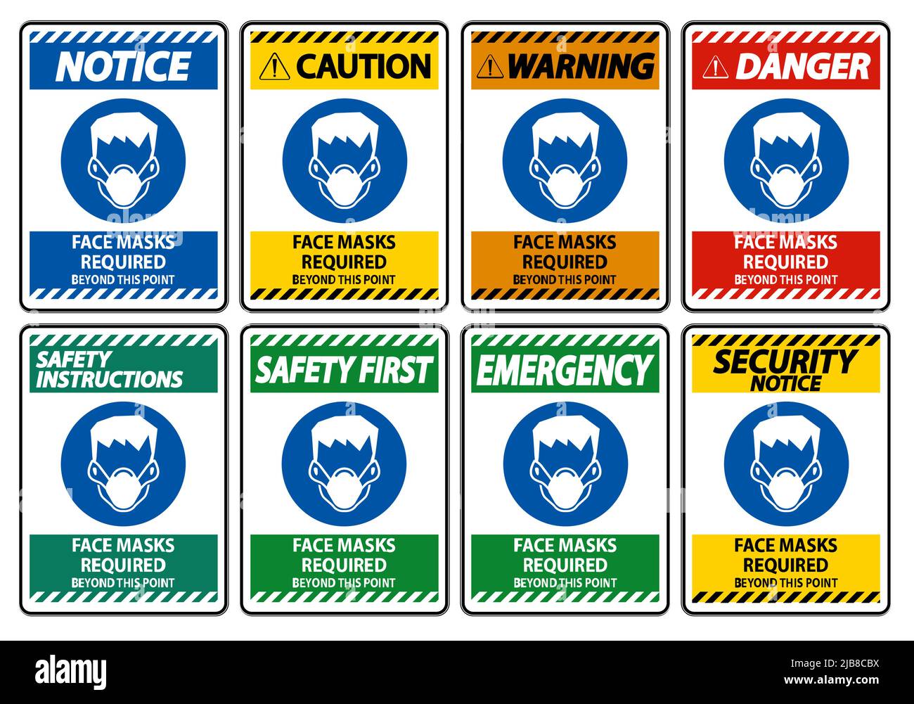 Face Masks Required Beyond This Point Sign Isolate On White Background ...