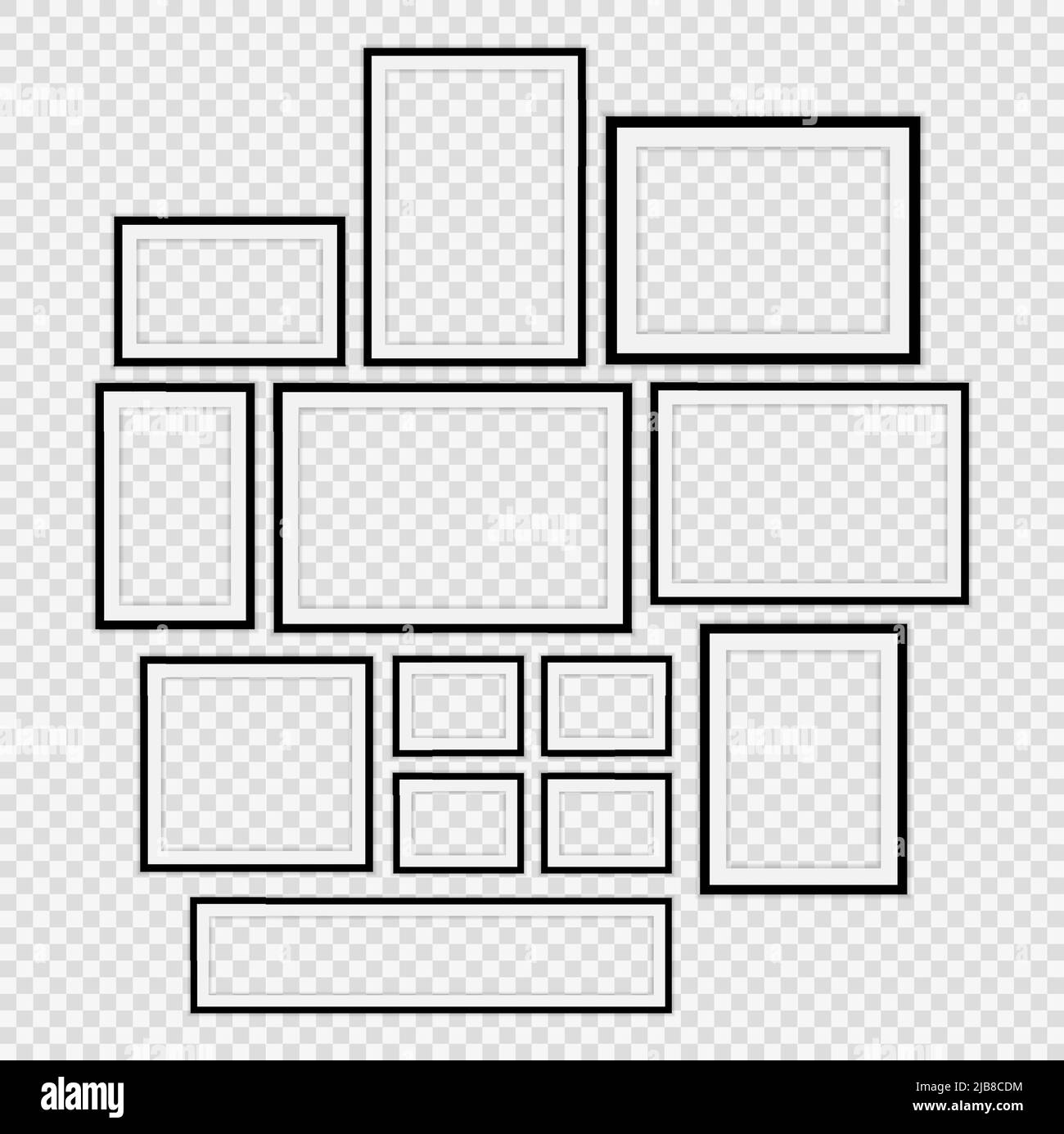 Set Realistic black picture frame on transparent background.vector ...