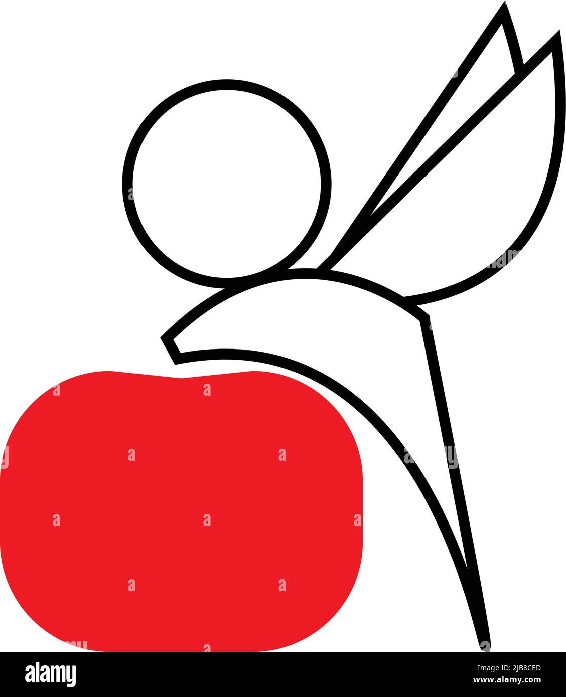 icon cupids apple red vector in illustration Stock Vector