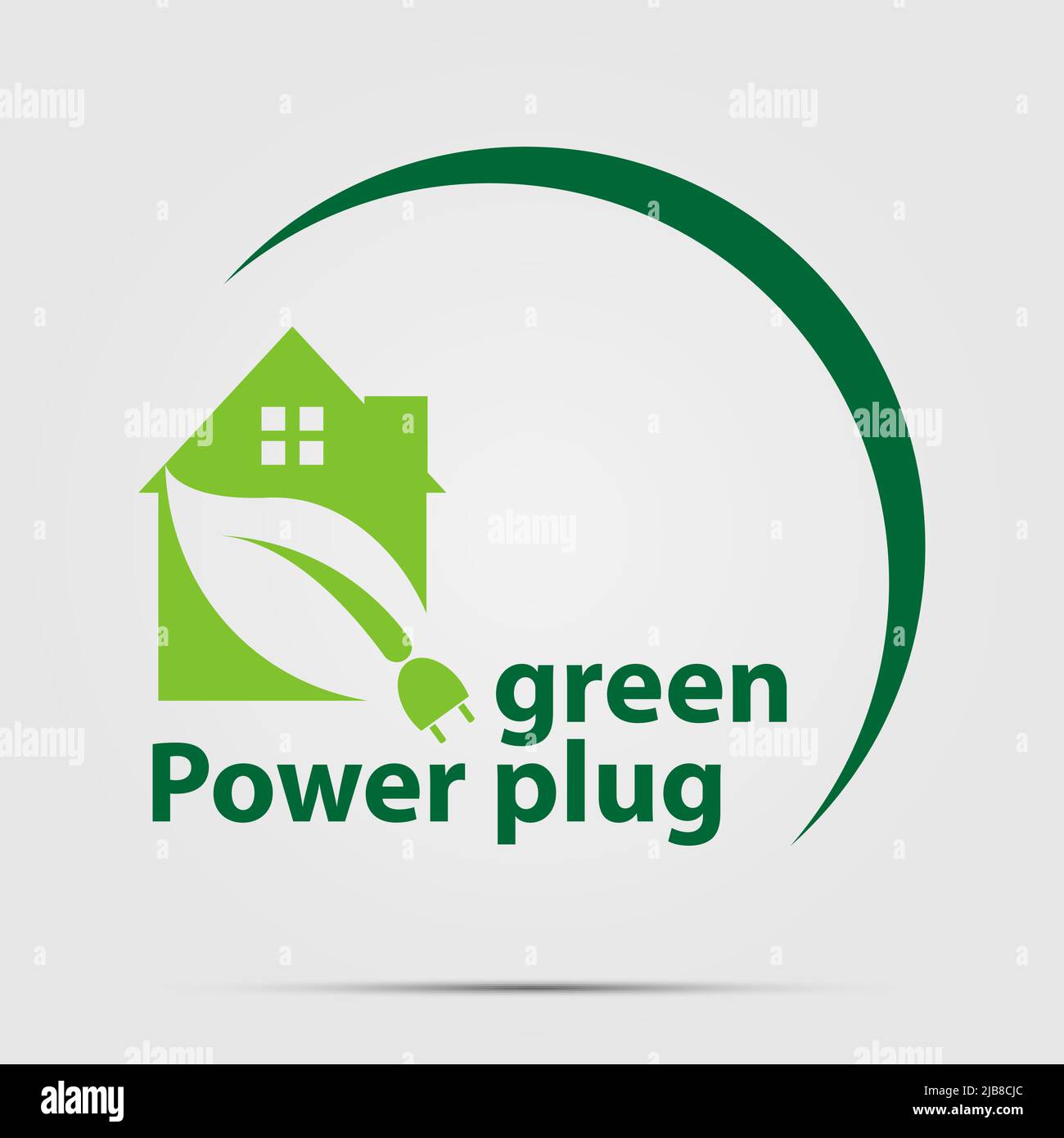 Ecology Power plug green logo icon design template Stock Vector Image ...