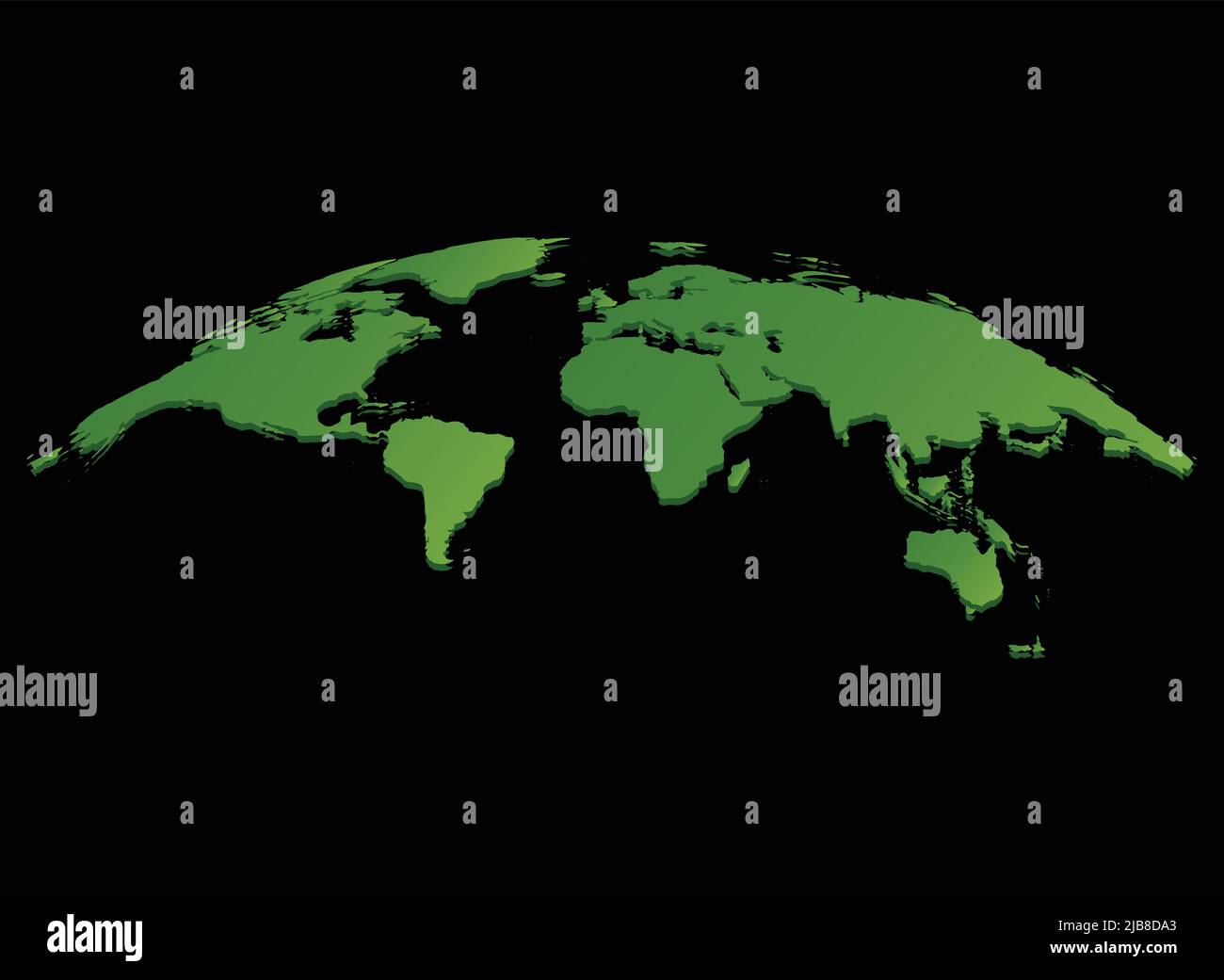 green World map vector isolated on black background,Vector illustration ...