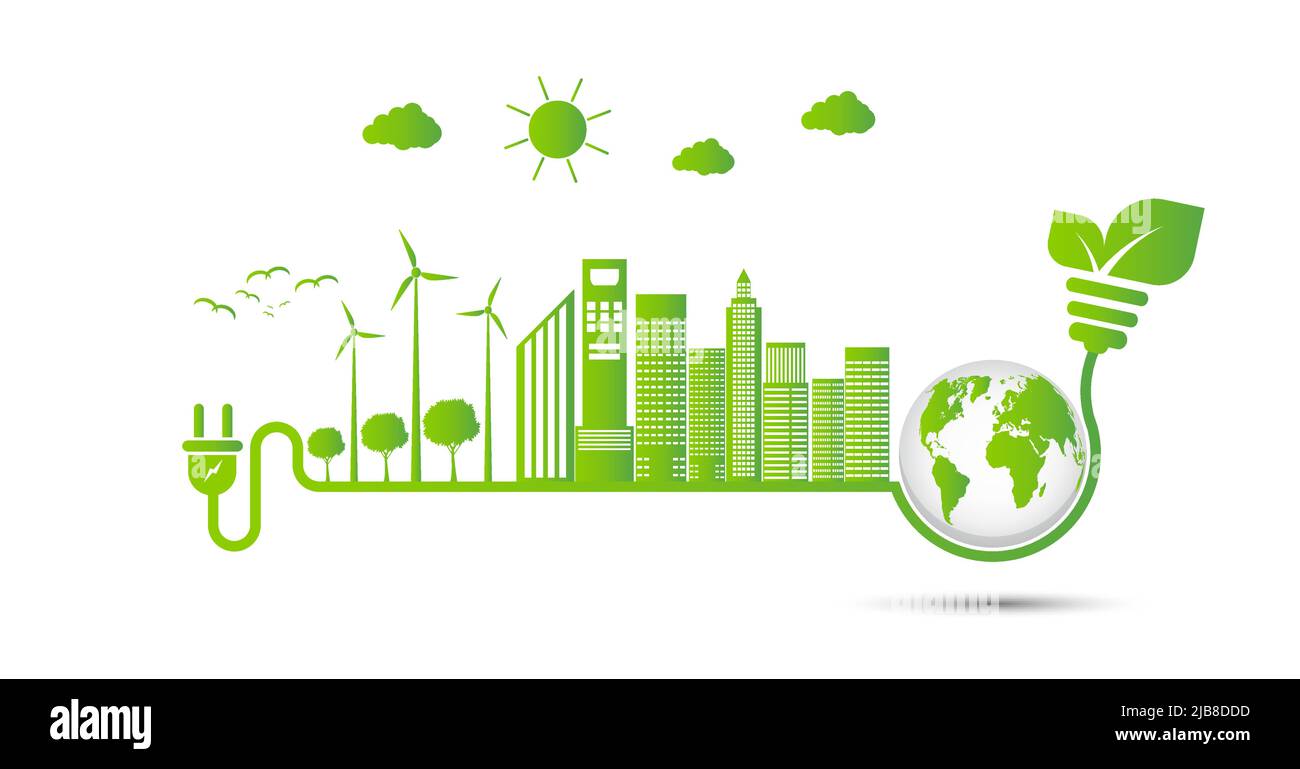 Energy ideas save the world concept Power plug green ecology Stock ...