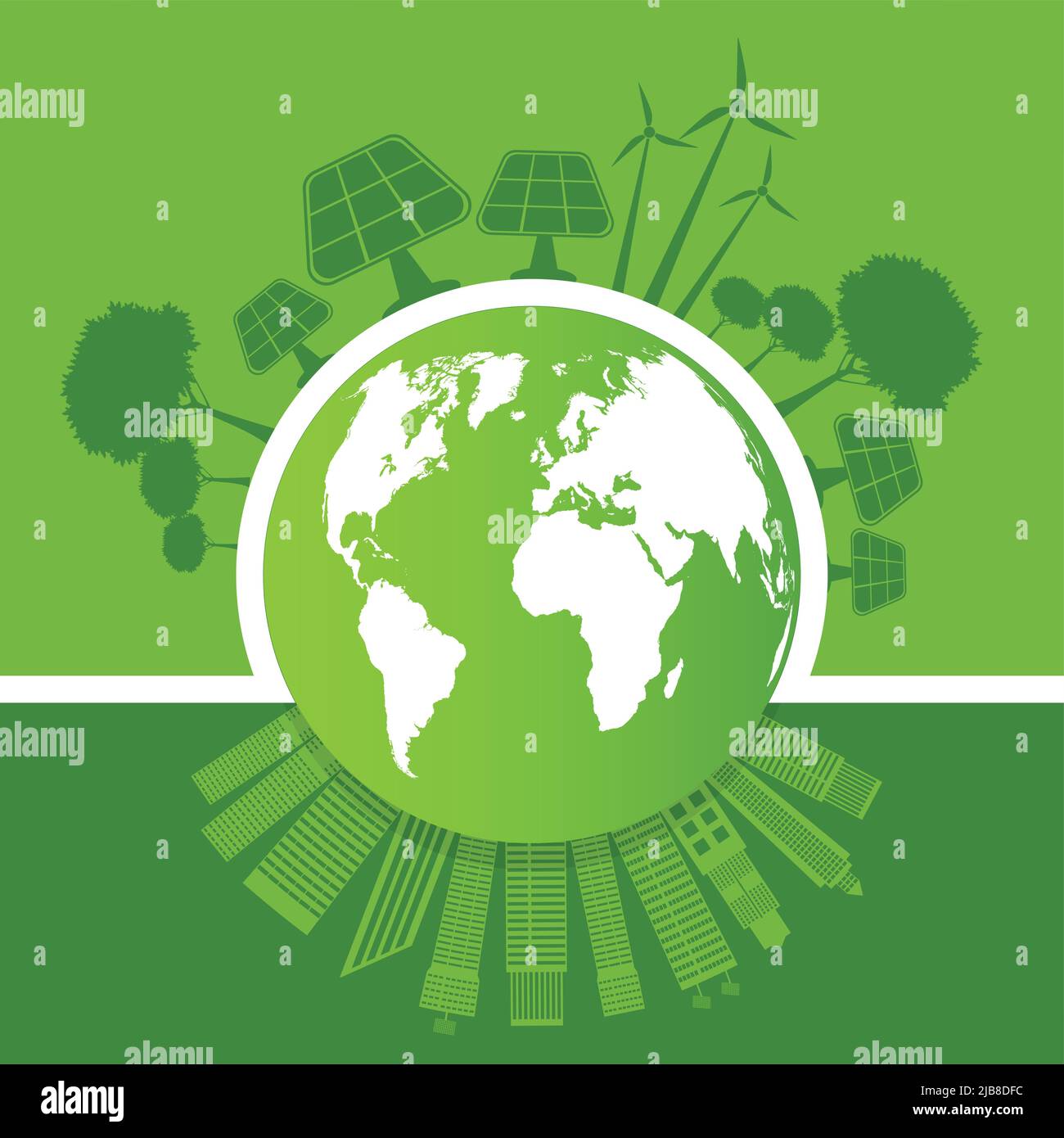 Ecology and Environmental Concept,Earth Symbol With Green Leaves Around ...