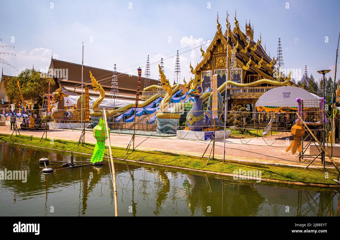 Wat Pa Charoen Rat temple in Pathum Thani, Bangkok, Thailand Stock Photo