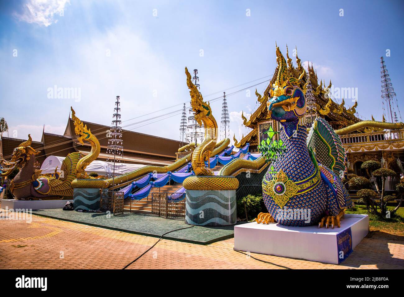 Wat Pa Charoen Rat temple in Pathum Thani, Bangkok, Thailand Stock Photo