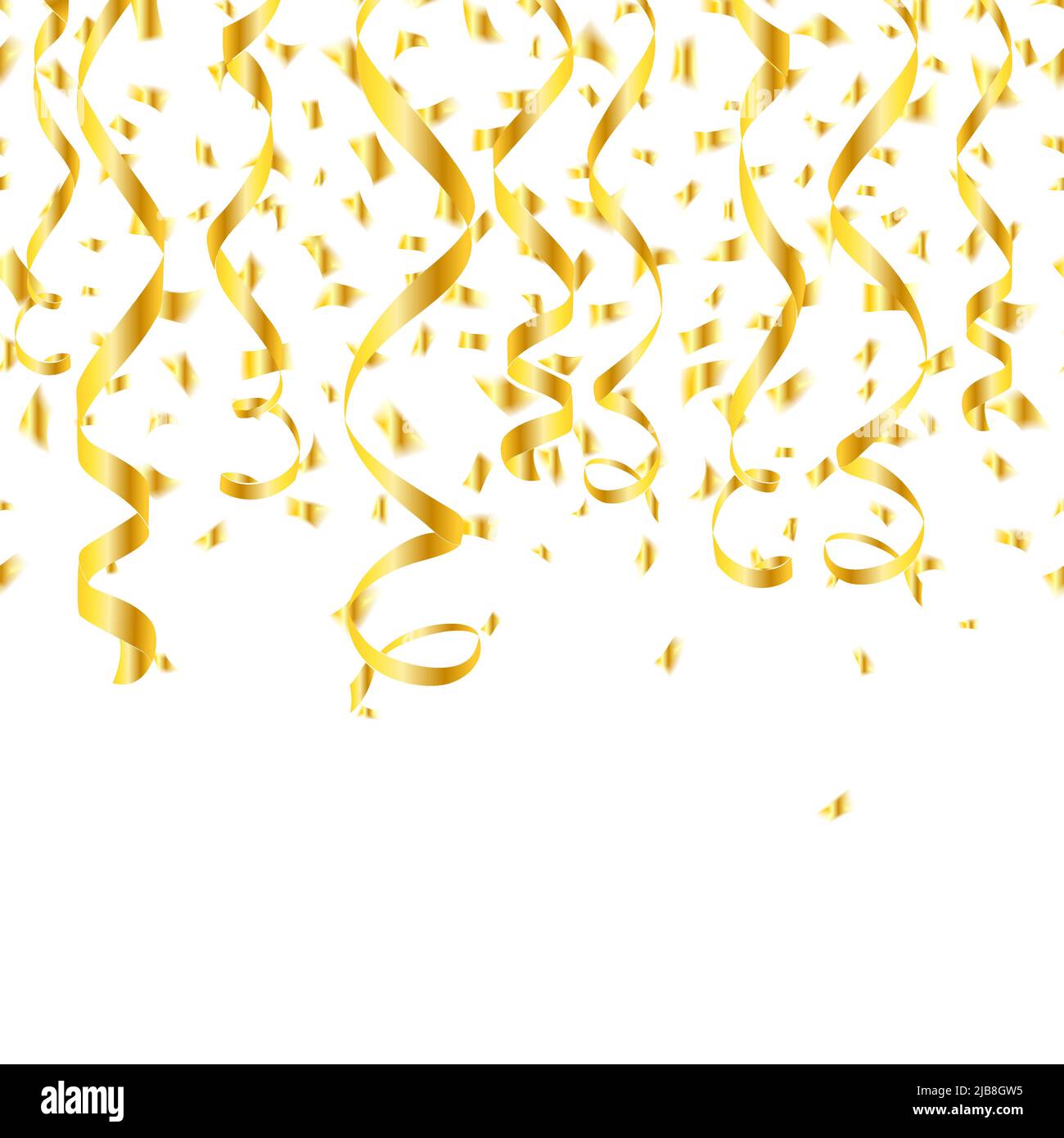 Premium Vector  Streamers and confetti. gold streamers tinsel and foil  ribbons. confetti falling rain on black background. bewitching party  overlay template. eminent celebration concept.