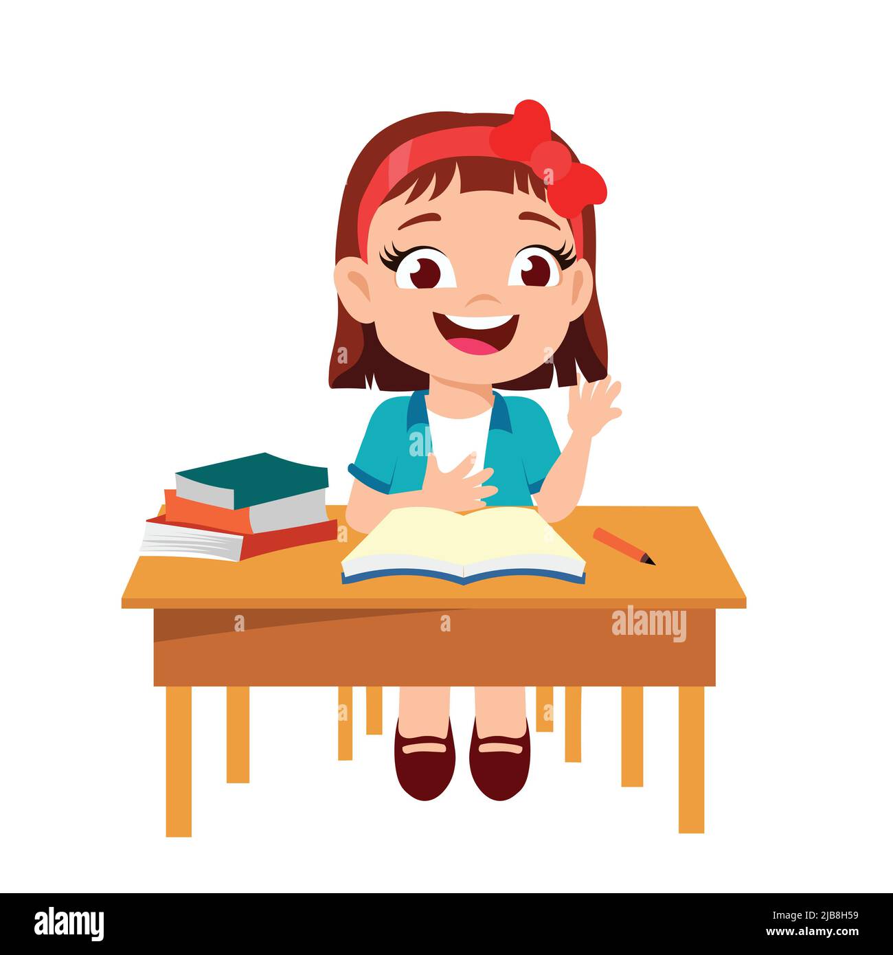 Little girl studying Stock Vector Image & Art - Alamy