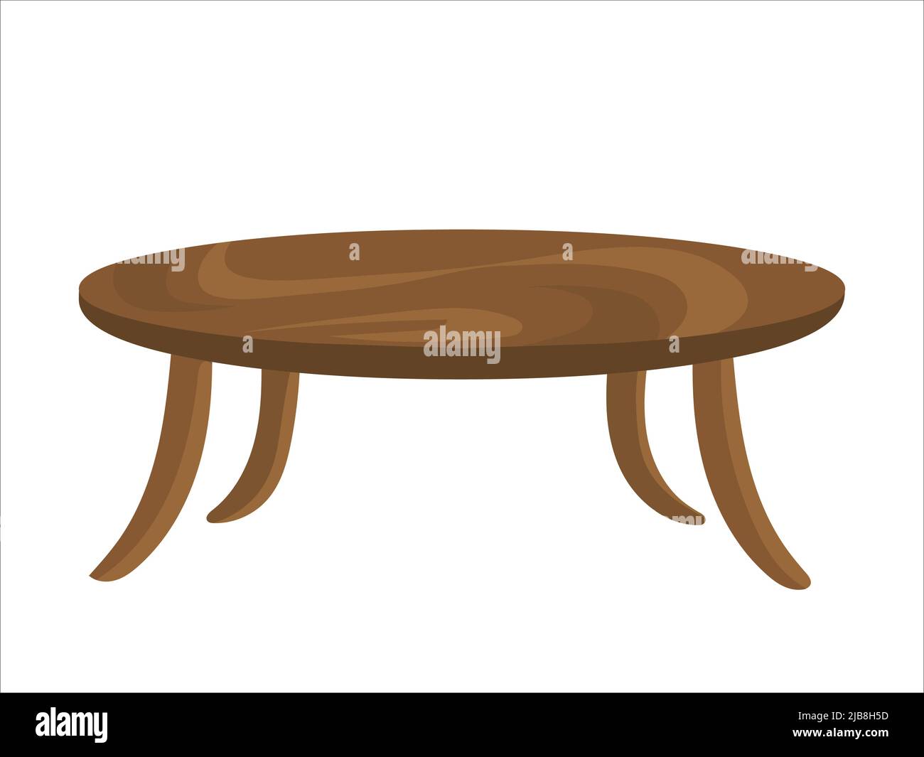 Wooden round table Stock Vector
