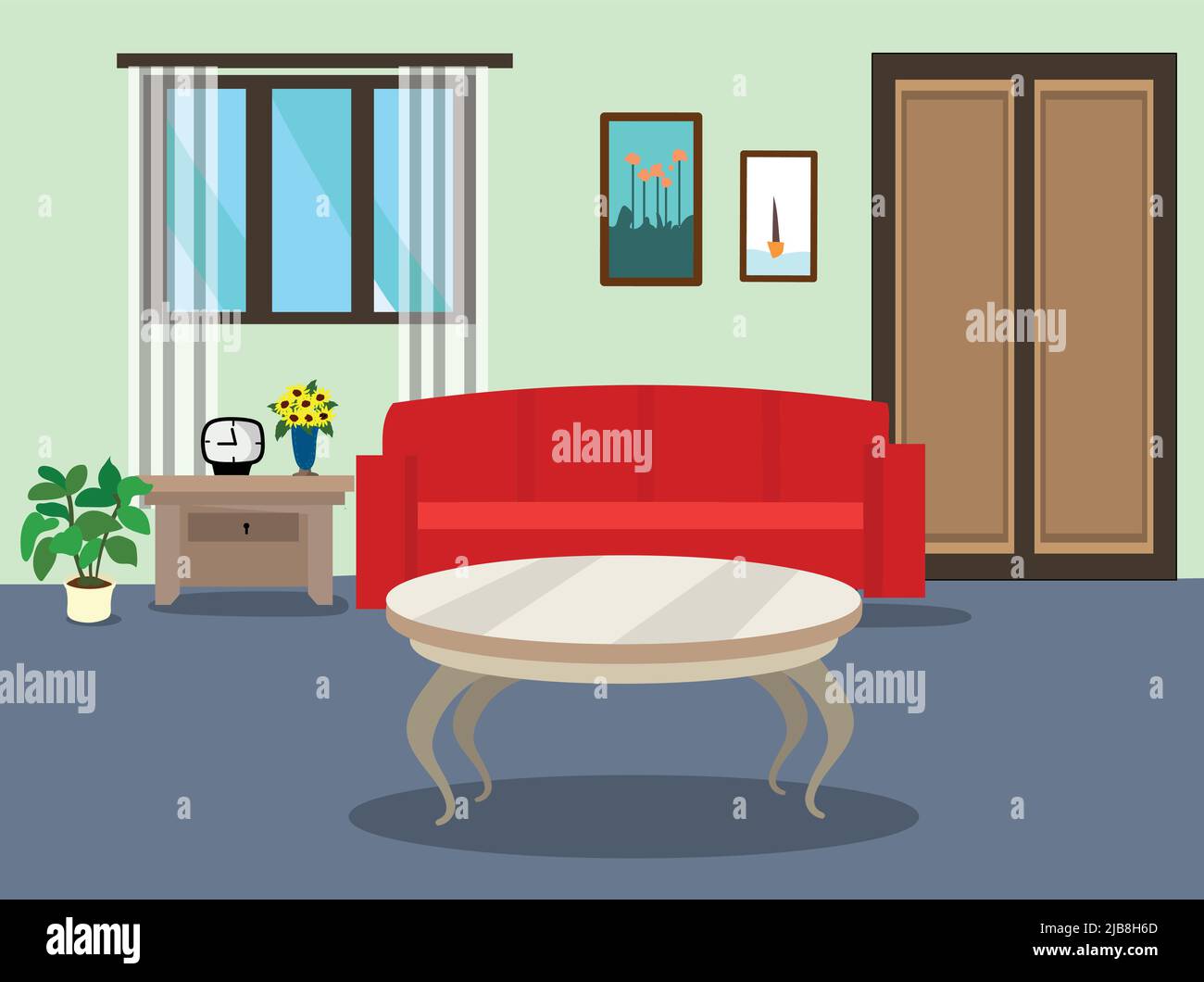 Living room illustration vector background Stock Vector