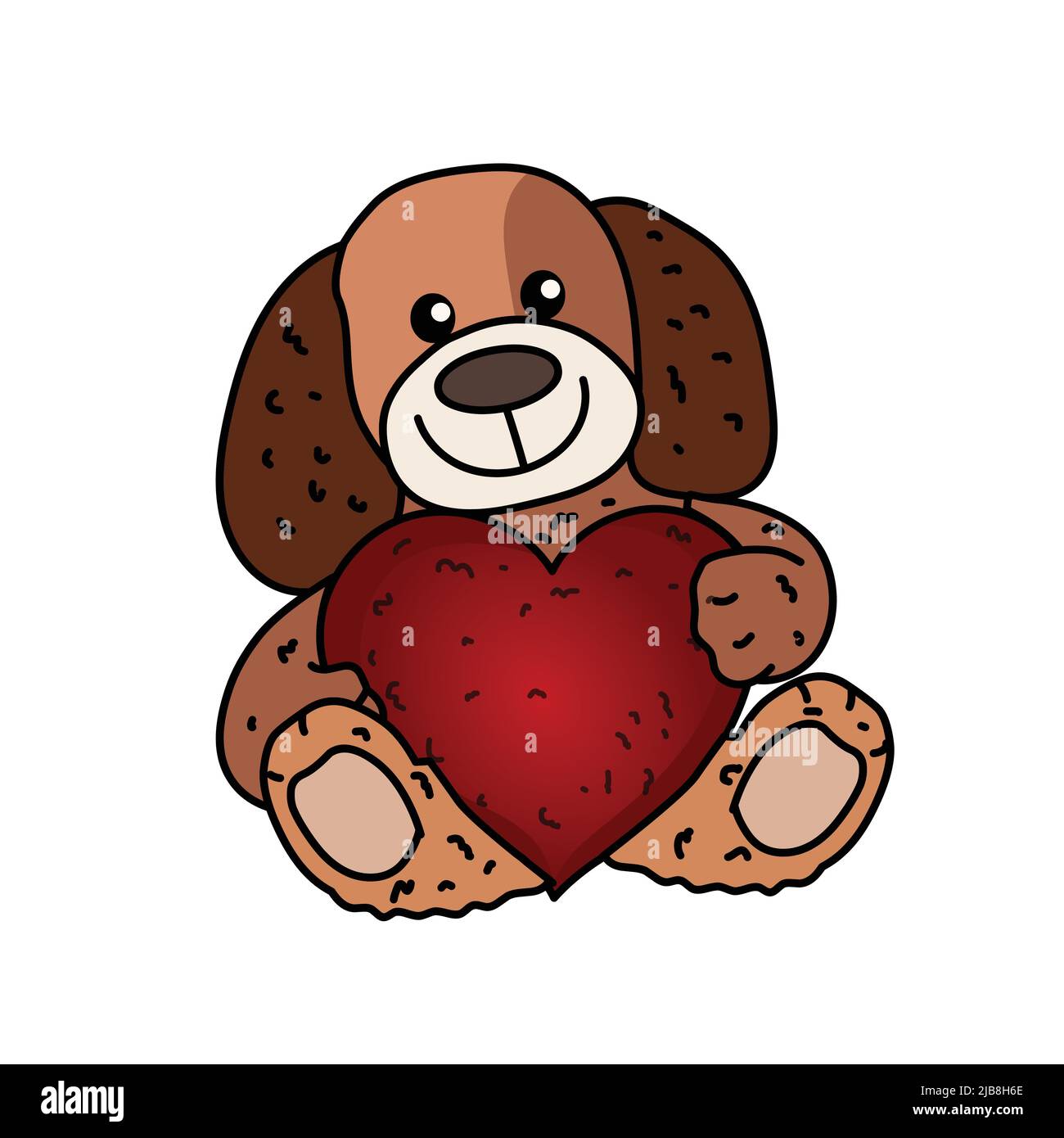 Puppy toy with red heart Stock Vector Image & Art Alamy