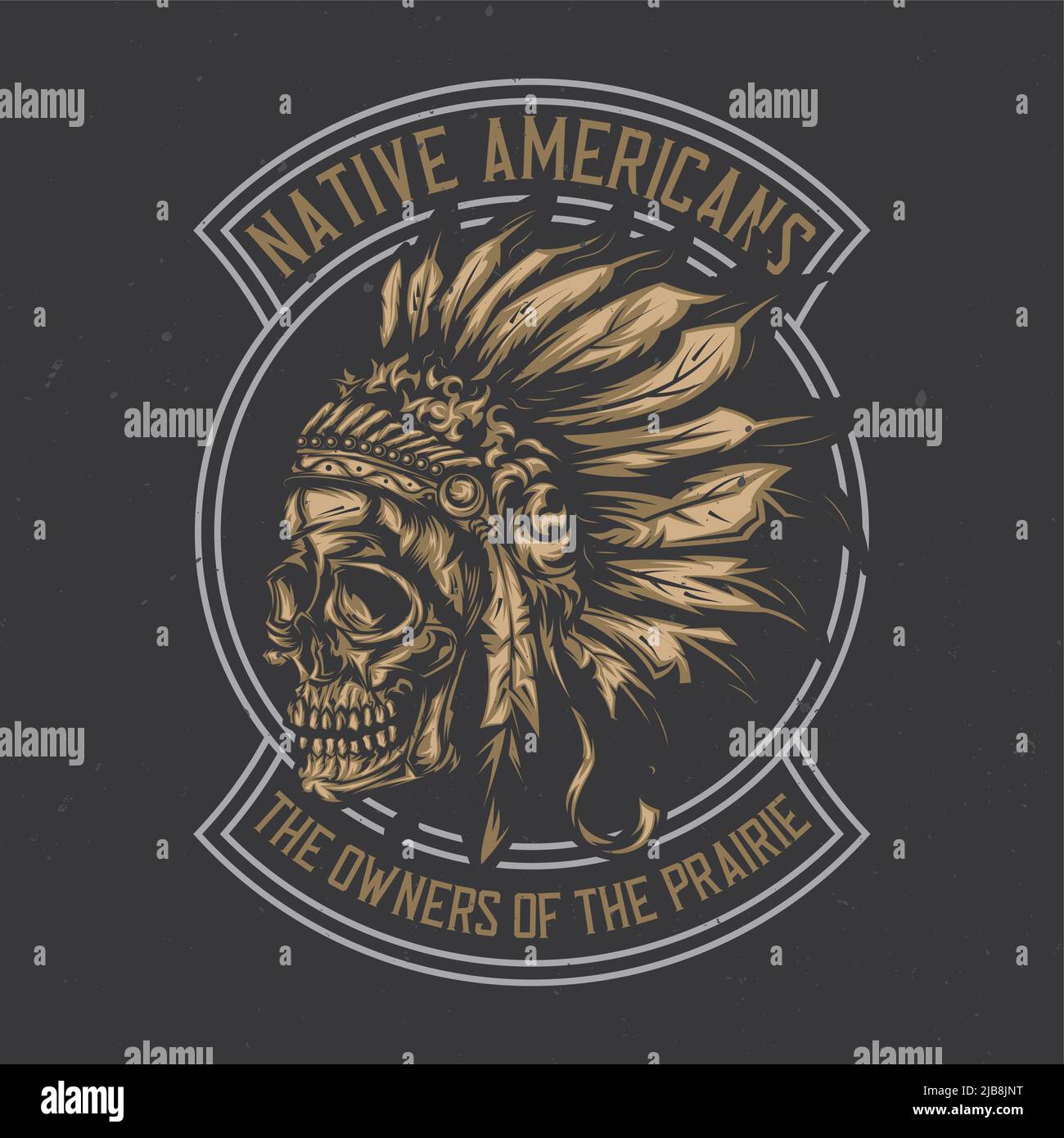 T-shirt or poster design with illustration of American Indian Chief ...