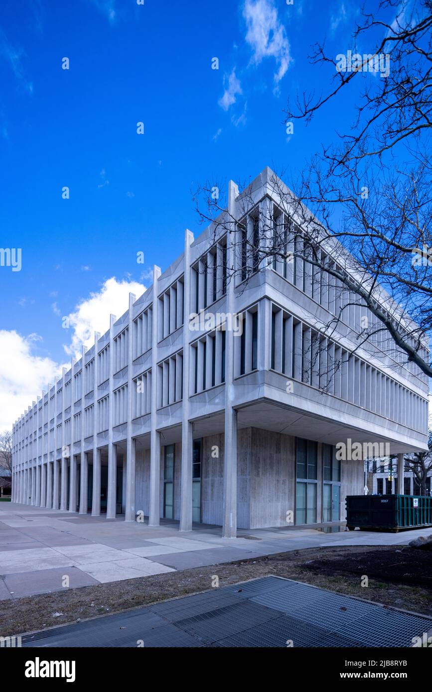 The Prentis Building, 1964, by Yamasaki, Wayne State University campus, Detroit,  Michigan, USA Stock Photo