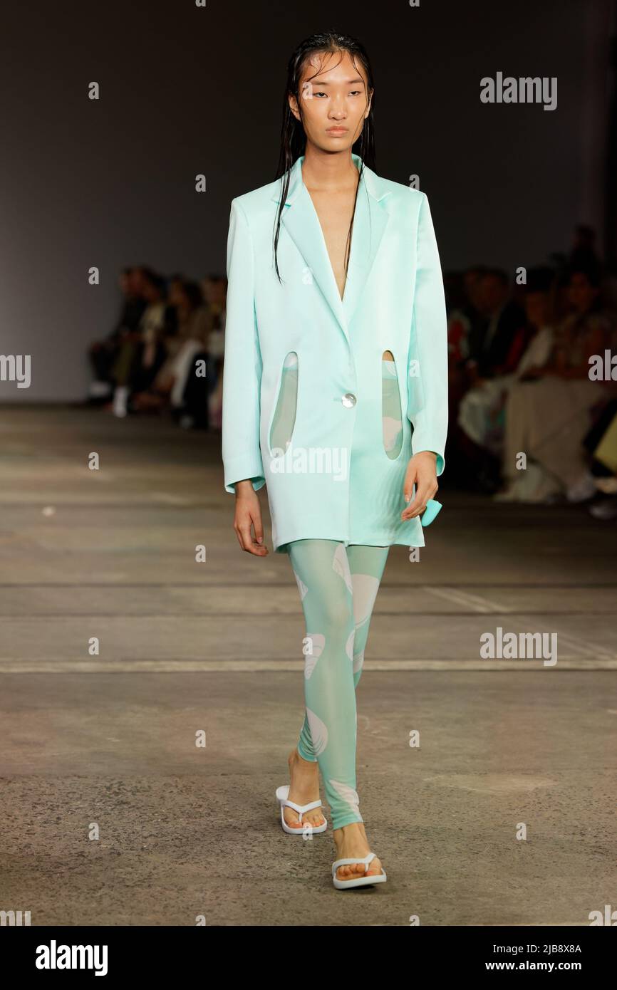 A model walks the runway during the KARLA SPETIC show during the Afterpay Australian Fashion Week 2022 at Carriageworks on May 11, 2022 in Sydney, Aus Stock Photo