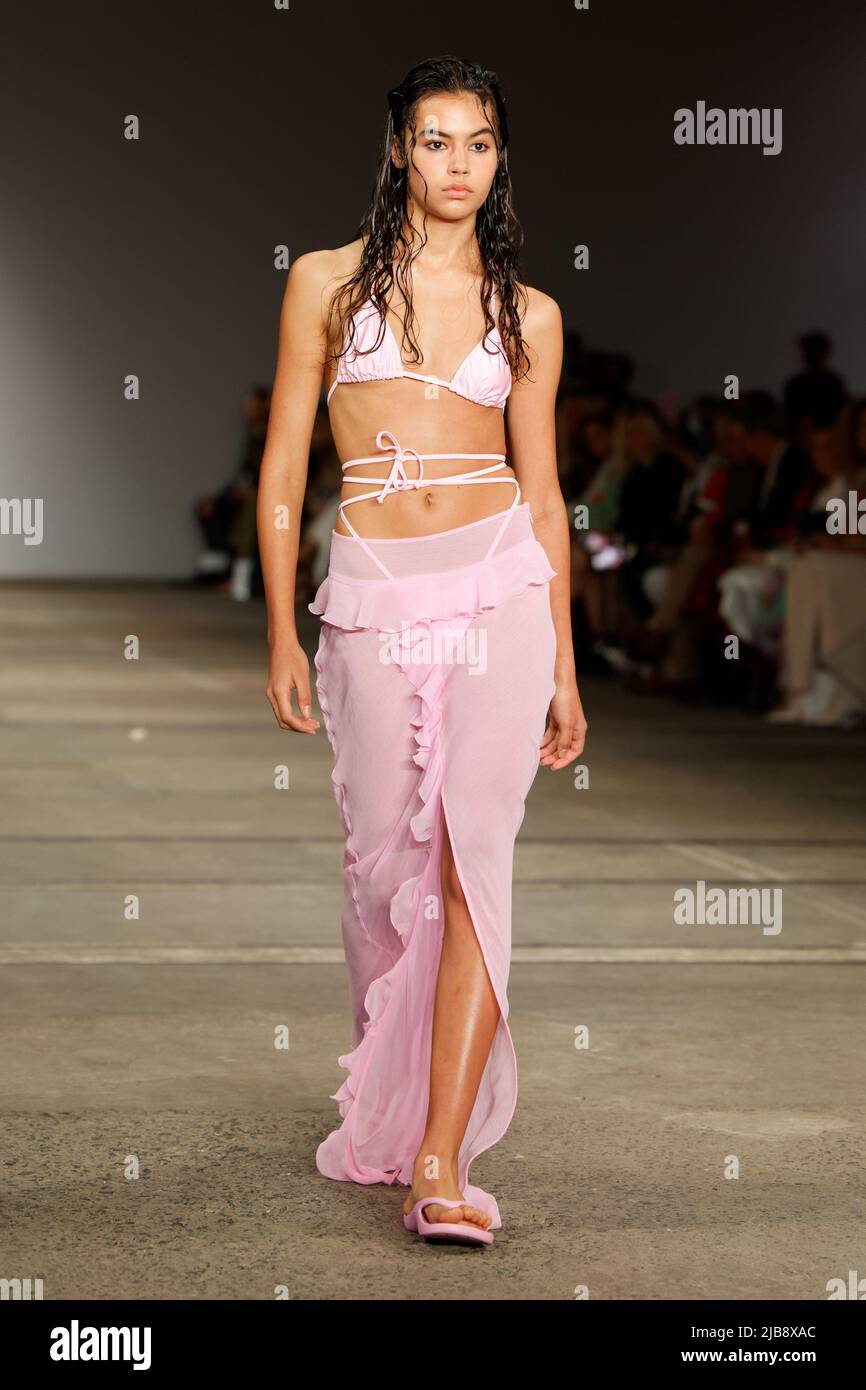 A model walks the runway during the KARLA SPETIC show during the Afterpay Australian Fashion Week 2022 at Carriageworks on May 11, 2022 in Sydney, Aus Stock Photo