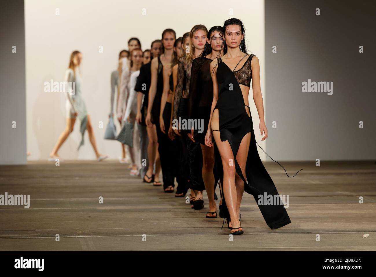 Models walk the runway during the KARLA SPETIC show during the Afterpay Australian Fashion Week 2022 at Carriageworks on May 11, 2022 in Sydney, Austr Stock Photo