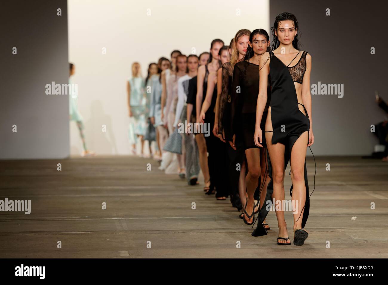 Models walk the runway during the KARLA SPETIC show during the Afterpay Australian Fashion Week 2022 at Carriageworks on May 11, 2022 in Sydney, Austr Stock Photo