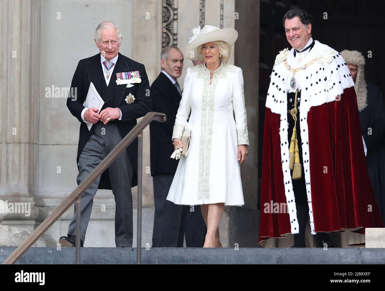 London, UK 3rd June, 2022 :  Charles, Prince of Wales and Camilla, Duchess of Cornwall attend a thanksgiving Service for HRH Queen Elizabeth II to celebrate her Platinum Jubilee at St Paul's Cathedral in London. Credit: James Boardman/Alamy Live News Stock Photo