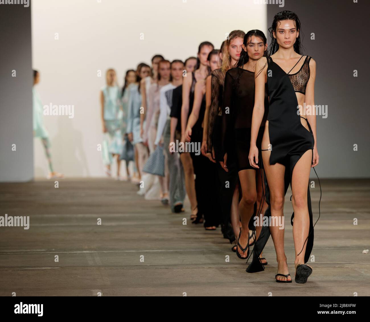 Models walk the runway during the KARLA SPETIC show during the Afterpay Australian Fashion Week 2022 at Carriageworks on May 11, 2022 in Sydney, Austr Stock Photo