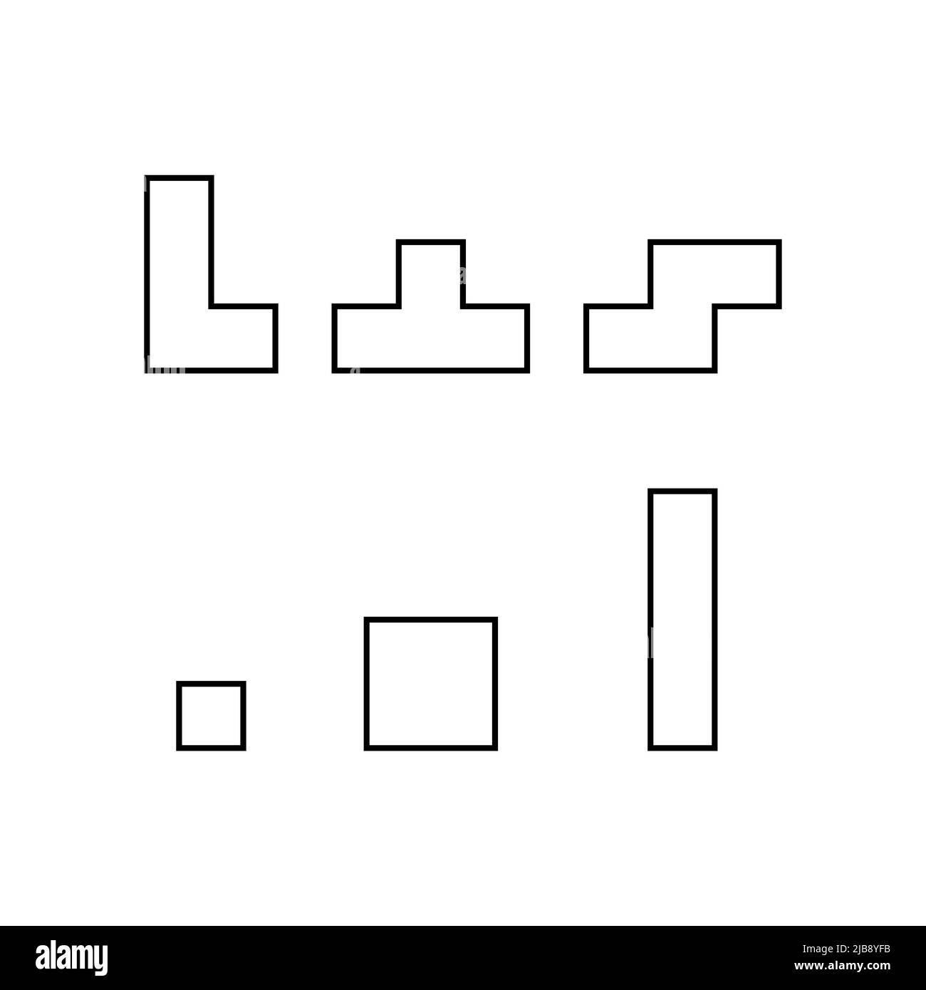 Peças do video game Tetris para colorir e imprimir