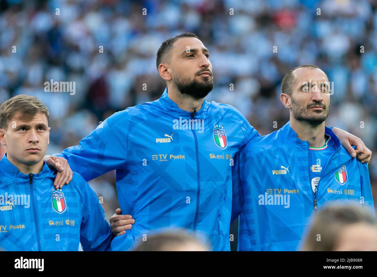 Italy´s anthem before the Italy v Argentina - Finalissima 2022 match at Wembley Stadium on June 1, 2022 in London, England.(MB Media) Stock Photo
