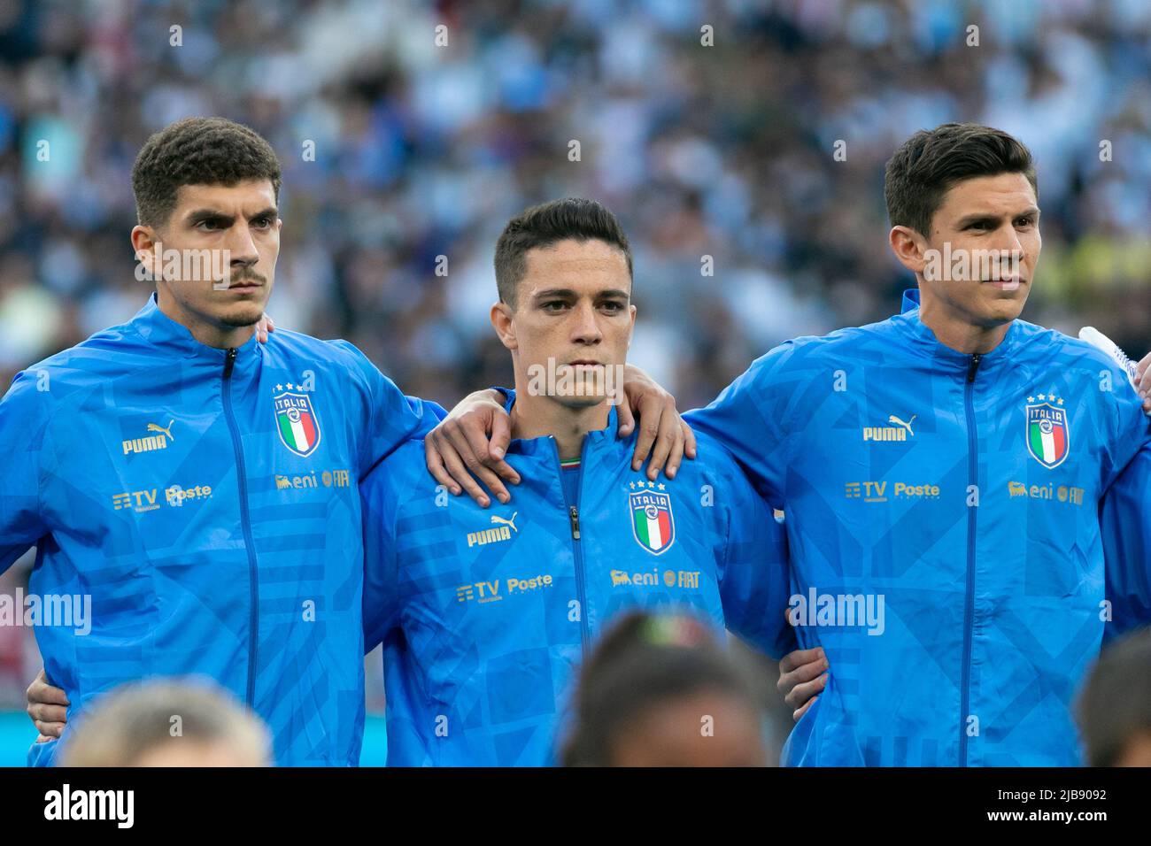 Italy´s anthem before the Italy v Argentina - Finalissima 2022 match at Wembley Stadium on June 1, 2022 in London, England.(MB Media) Stock Photo