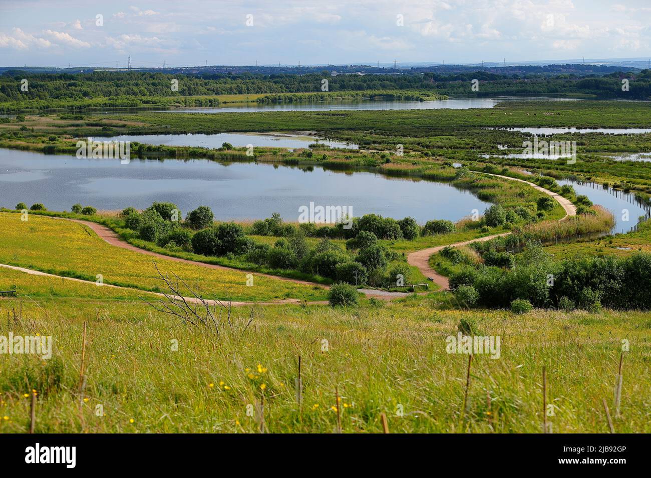 Bowers Lake at RSPB St Aidan's Nature Park in Swillington near Leeds