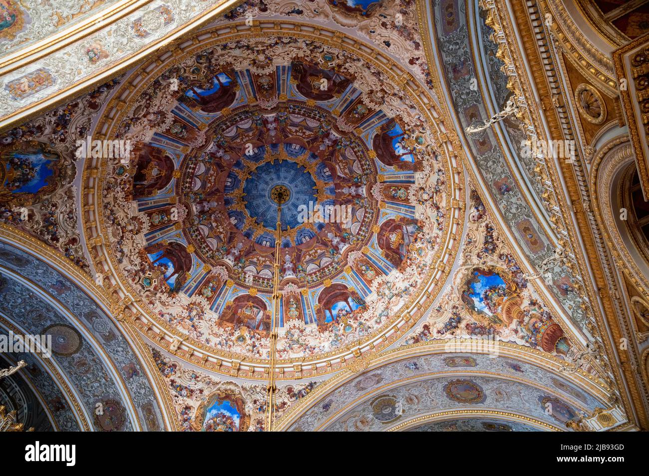 ISTANBUL, TURKEY - January 2022: ceiling of Ceremonial Hall or Muayede ...
