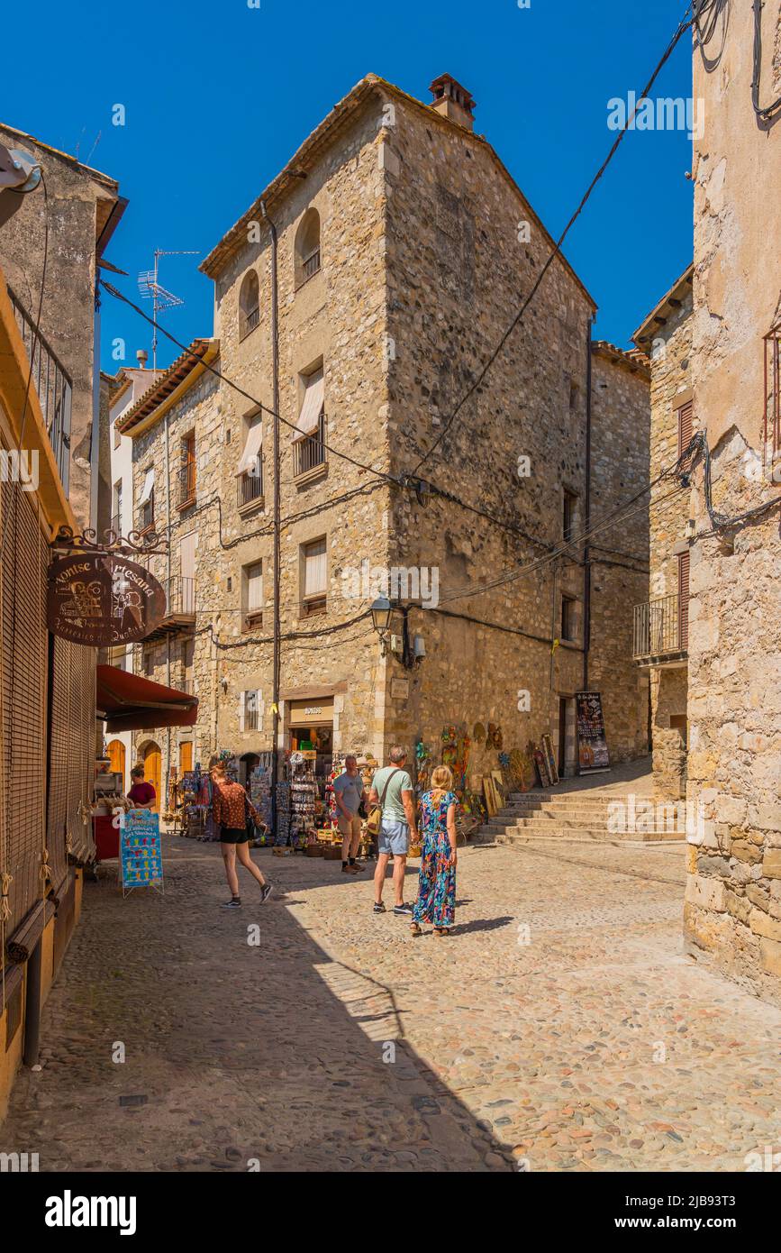 BESALU, SPAIN MAY 12. 2022 Town view of the medieval village in