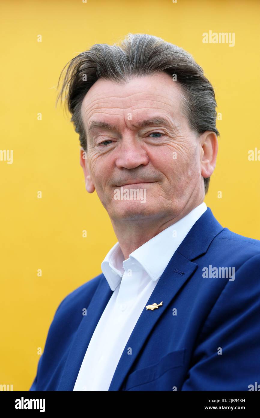 Hay Festival, Hay on Wye, Wales, UK – Saturday 4th June 2022 – Feargal Sharkey former singer at the Hay Festival to debate environmental issues in a talk called Rivers as Sewers. Photo Steven May / Alamy Live News Stock Photo