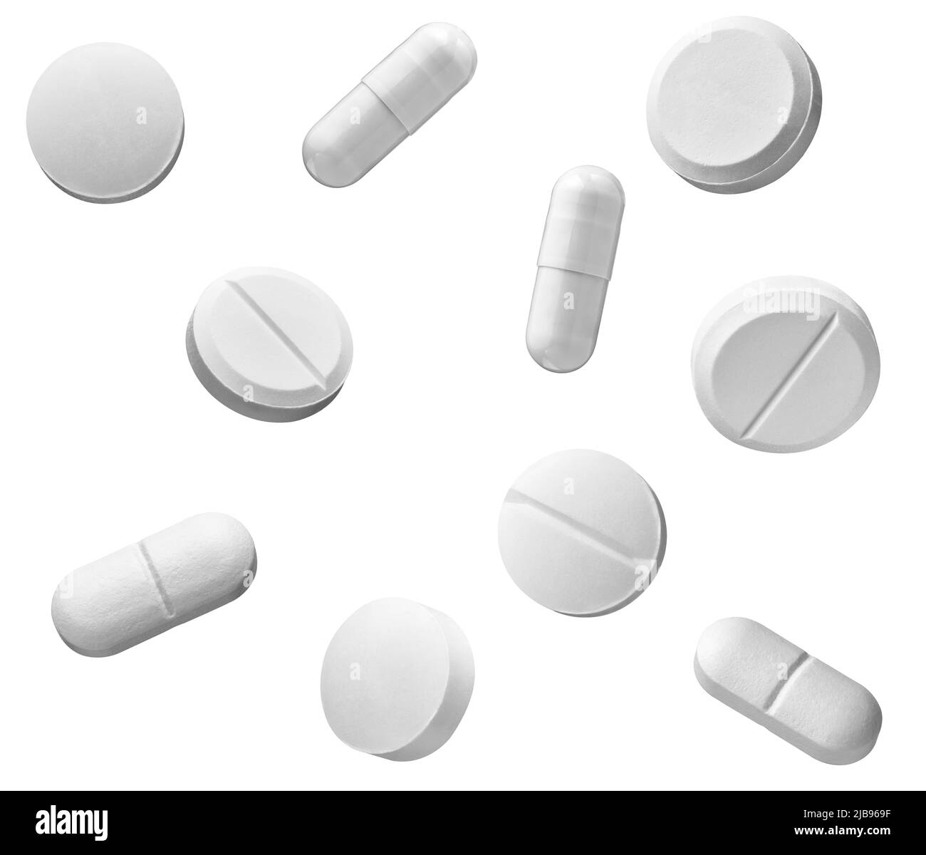 white pill medical drug medication Stock Photo