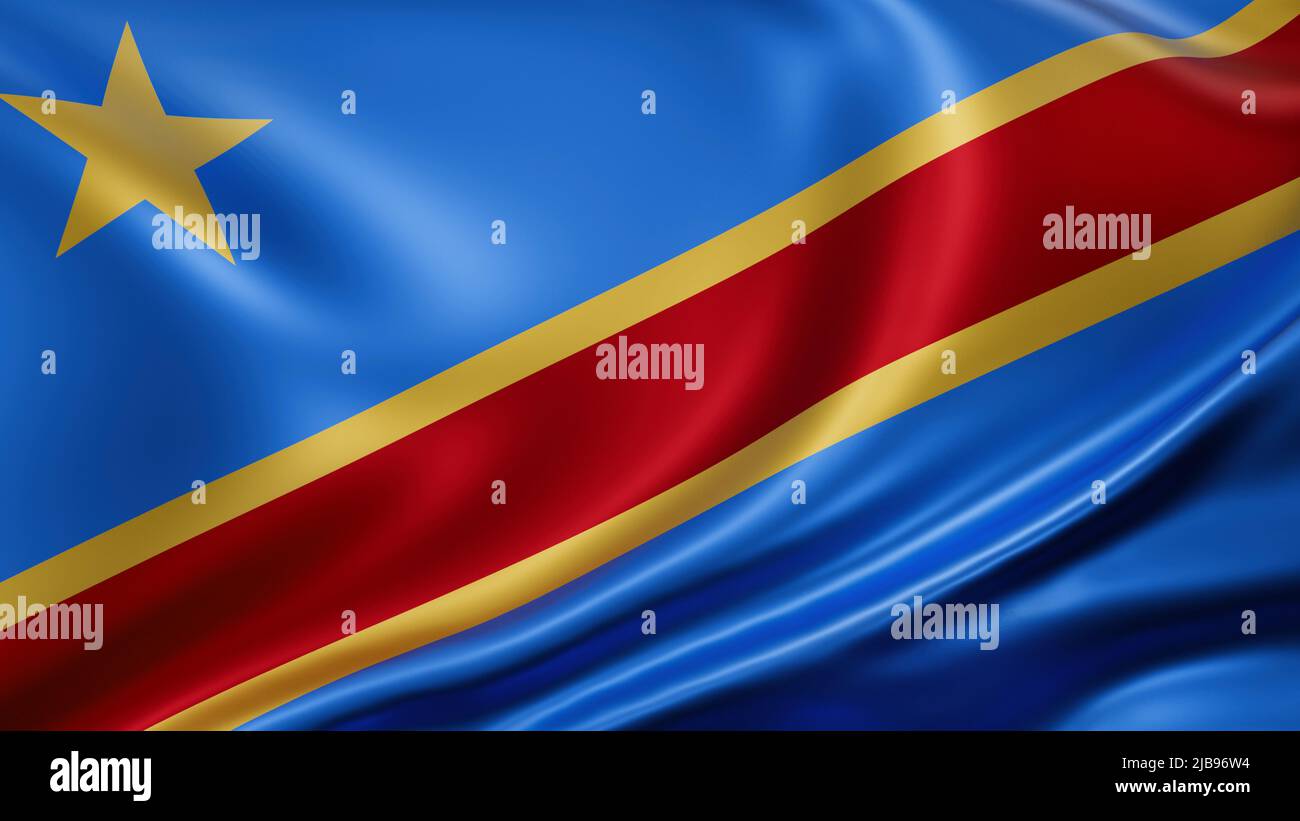 Democratic Republic of the Congo national flag full screen background ...