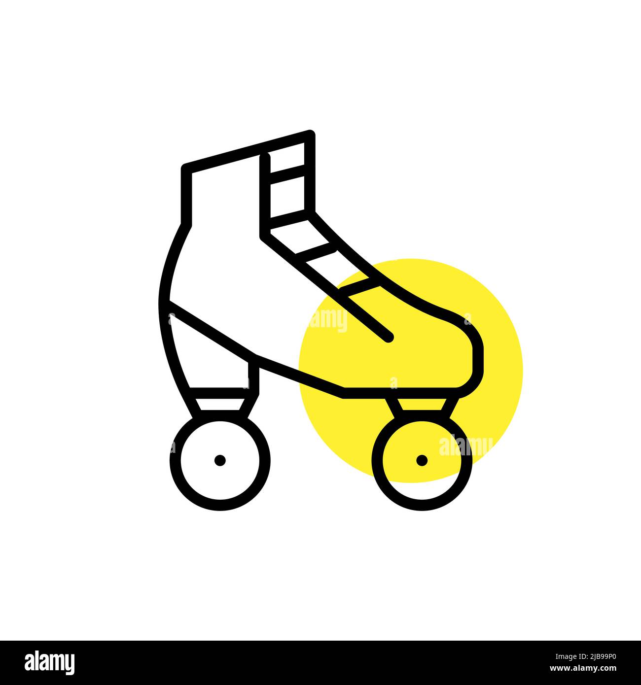 Retro roller skates icon. Pixel perfect, editable stroke line art Stock Vector