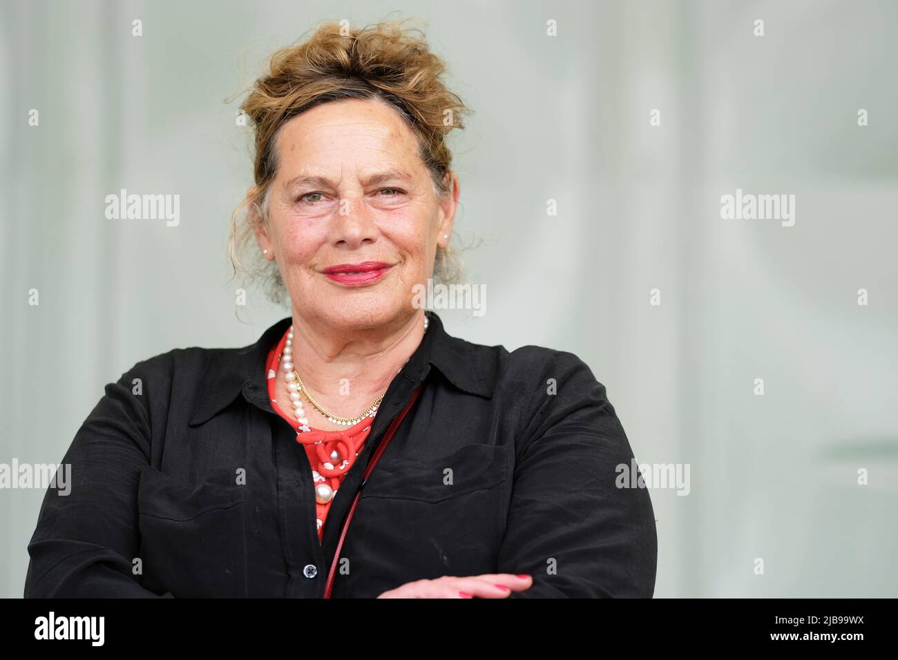 Hay Festival, Hay on Wye, Wales, UK – Saturday 4th June 2022 – Deborah Levy at the Hay Festival to talk about her Living Autobiography series – The Hay Festival runs until Sunday 5th June 2022. Photo Steven May / Alamy Live News Stock Photo