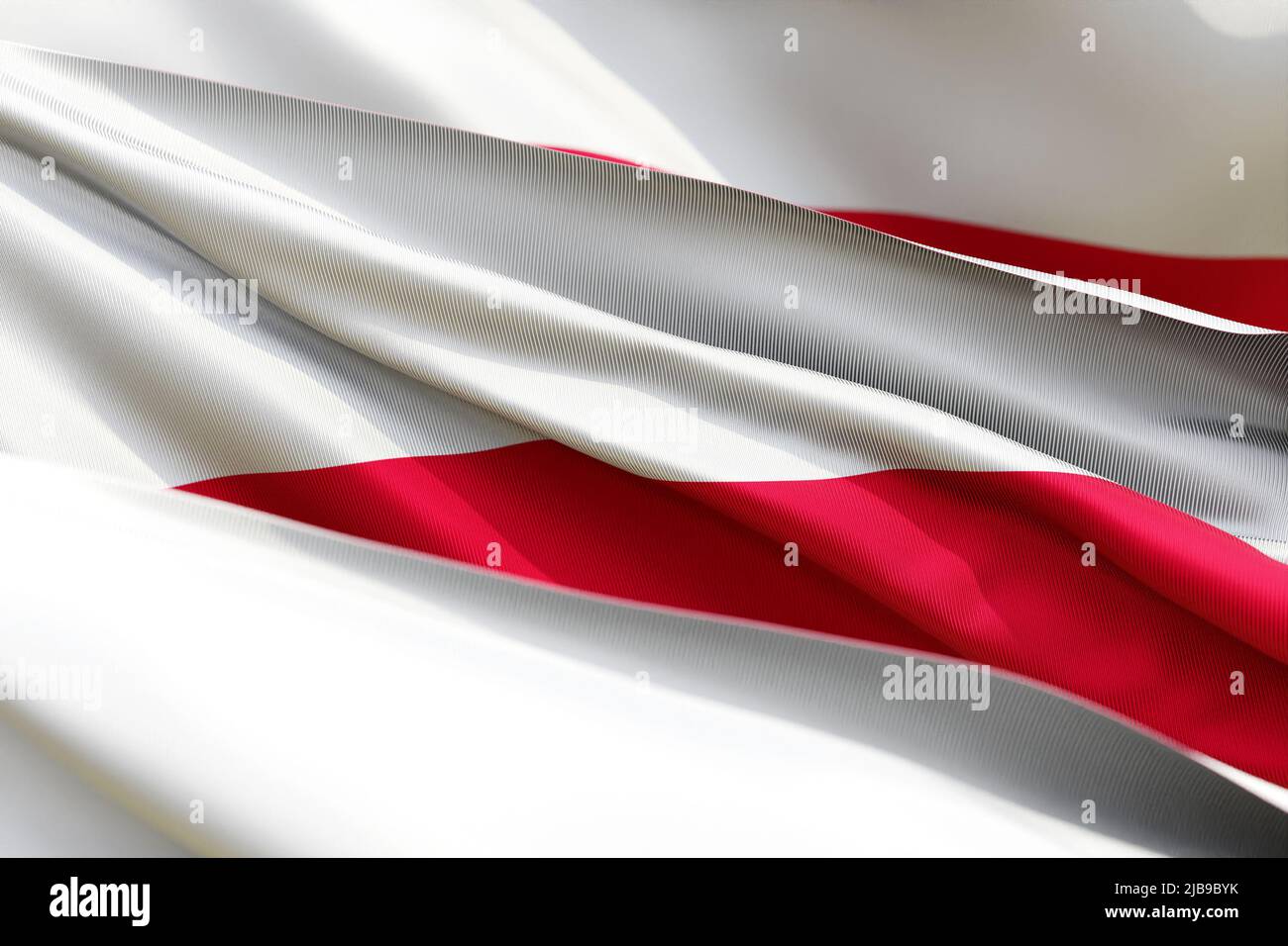The national flag of Poland from textiles closeup in three versions